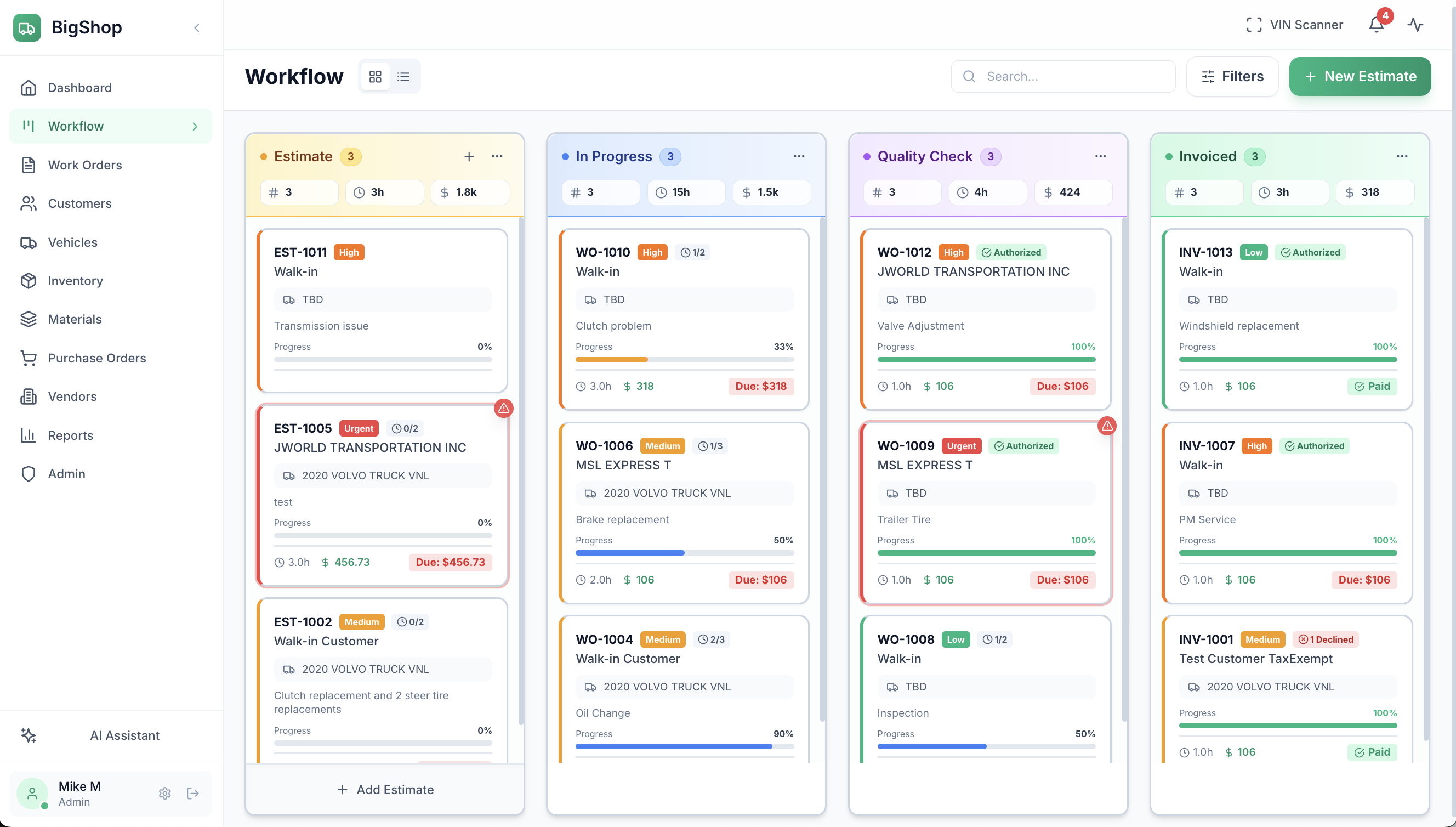 BigShop Workflow - Light Mode